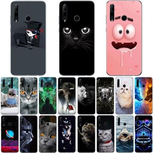 For HUAWEI HONOR 10I HRY-LX1T Case Wolf Silicon TPU Fundas for Honor 10i hry-lx1t Cat Animal Shell Bag Housing Phone Cases