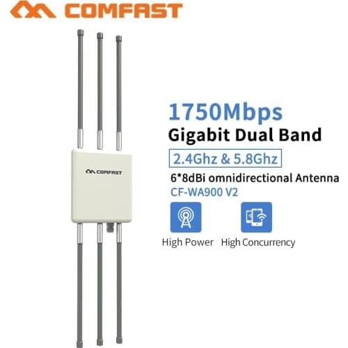 Comfast 1750Mbps Dual Band 5Ghz High Power Outdoor AP 360degree omnidirectional Coverage Access Point Wifi Base Station WA900V2