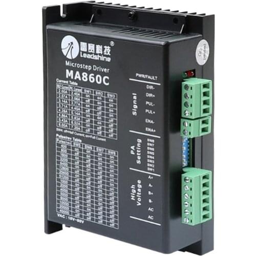Leadshine 2 Phase Stepper Driver MA860C 36-80VAC 1.8-7.2A，Ultra low vibration 32-bit DSP Stepper Motor Driver 200kHz
