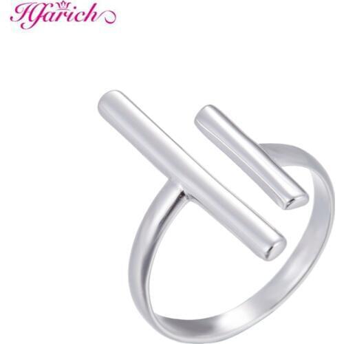 Hfarich Vintage Double Bar Ring for Women Adjustable Geometric Wedding Bands Jewelry Gifts New Year Gifts