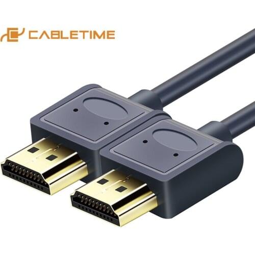CABLETIME HDMI Cable Male to Male 3D 4K 2.0 60hz Full HD Premium Hdmi Cable 24K Gold Plated for Blue-Ray PS4 Box C125