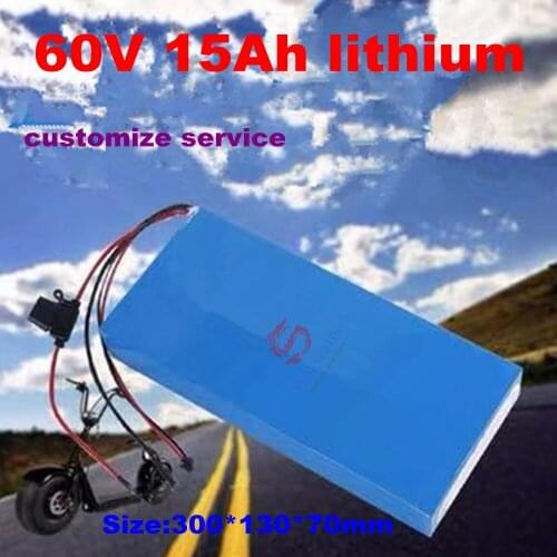 Li-ion 60V 15AH 1000w 1600w lithium battery 18650 battery for 4 Wheel electric scooters mini golf cart electric vehicle+ charger