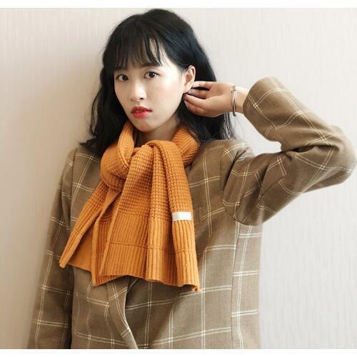 Mingjiebihuo New arrival fashion comfortable soft children scarf outdoor thick warm solid sweet fresh simple cute knitted scarf