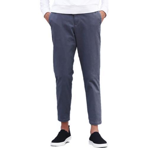 Suehaiwes brand autumn and winter cotton pants men casual elastic waist stretch pants male fashion solid trousers mens broek