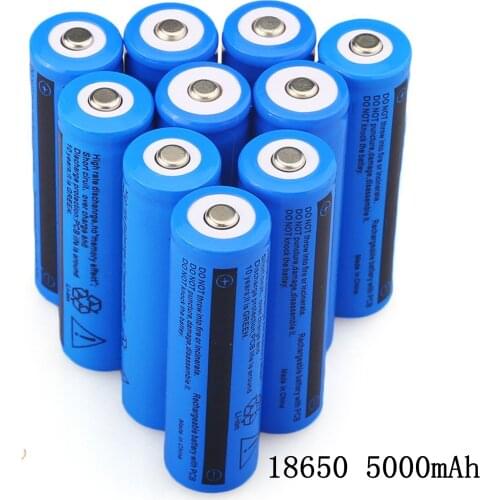 New 18650 Battery 3.7V 5000mAh 18650 Rechargeable Li-ion Batteria for LED Flashlight Pen Laser bateria 18650 5000mah