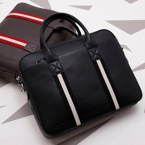 New Genuine Leather Mens Simple Briefcase Business Handbag Casual Shoulder Bag Soft Leather Crossbody Bag