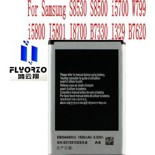 New High Quality 1500mAh EB504465VU Battery For Samsung S8530 S8500 i5700 W799 i5800 I5801 I8700 B7330 I329 B7620 Mobile Phone