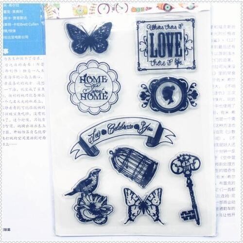 PANFELOU 11.3*15.56cm Key picture lock Transparent Silicone Rubber Clear Stamps cartoon for Scrapbooking/DIY wedding album
