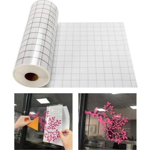 Transfer Paper Tape Roll for Vinyl Cricut Adhesive Clear Alignment Grid Adhesive Vinyl for Decals Signs Windows Sticker