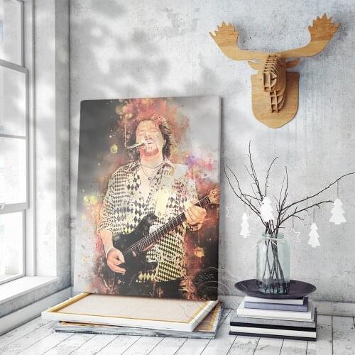 Rock Band Toto Guitarist Steve Lukather Poster, Popular Progressive Rock Singer Watercolour Decor, Fans Collecting Wall Picture