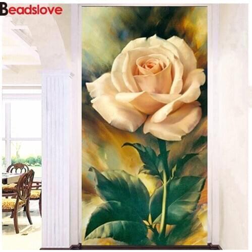 Full Diy Diamond Painting Rose Magnolia Diamond Embroidery Square round Drill diamondl Painting Mosaic Decoration Home Picture