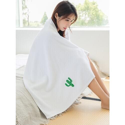 Water absorbent bath towel pure cotton adult couple soft household lovely cotton large towel female large towel Korean version