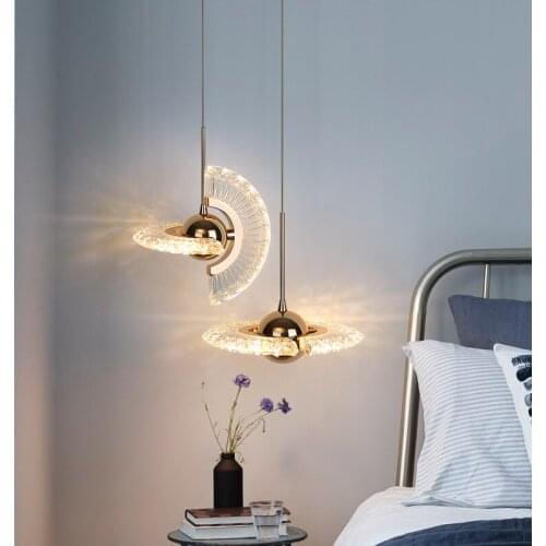 Nordic Bedside Lamp Modern Clothing Store Window Bedroom Background Wall Decoration Bar Light Net Red Long Line SmallChandelier