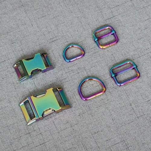 10 Sets 20mm/25mm Colourful Metal D Ring Adjustable Release Buckle Tactical Belt Safety Strong Hooks DIY Luggage Accessories