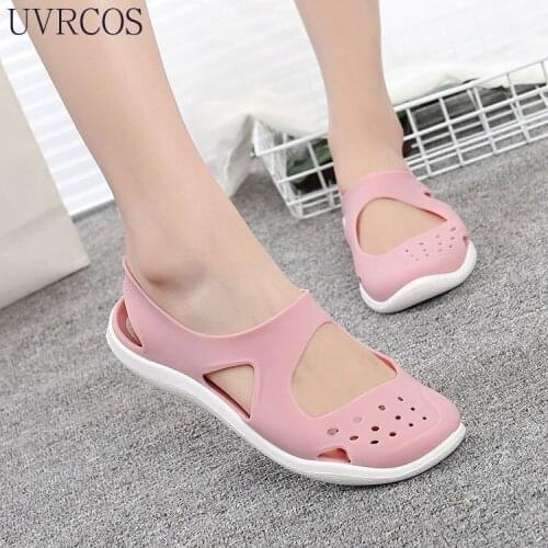 Womens Sandals 2021 Fashion Lady Girl Sandals Summer Women Casual Jelly Shoes Sandals Hollow Out Mesh Flats Beach Sandals