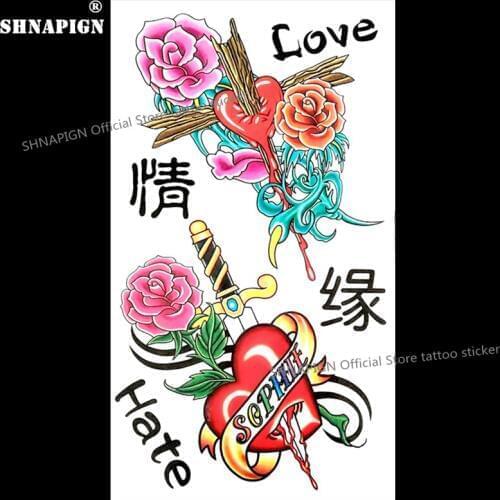 SHNAPIGN Sword mandrel Temporary Body Art Flash Tattoo Sticker 10*17cm Waterproof Henna Fake Tatoo Wall Tattoo Sticker