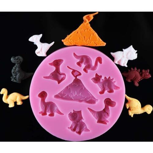 Silicone Mold 3D Dinosaur Shape DIY Handmade Chocolate Cookie Tool Fondant Cupcake Decorating Fondant Tool Mould 978617