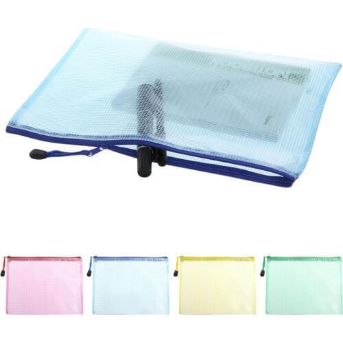 Document Bag A4 Zipper PVC Waterproof Pencil Cases Stationery Storage Office School Supplies Pencil Bags for Girls