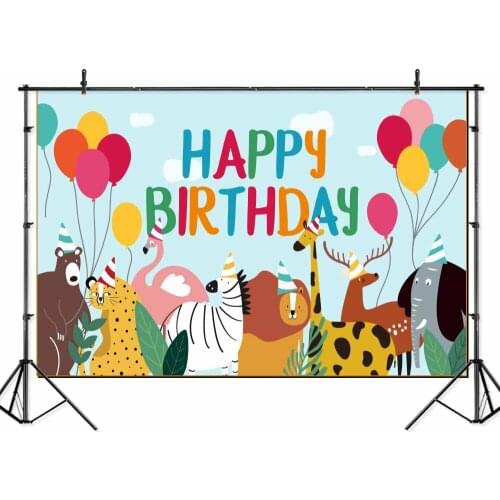 Thin vinyl new born forest animals safari 1st Birthday Party baby shower BannerBackgrounds Printed Photographic studio Backdrop