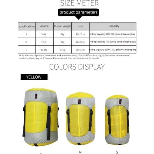 Convenient Outdoor Sleeping Bag Compression Stuff Sack Camping Hiking Waterproof Lightweight Sleeping Bag Storage Package