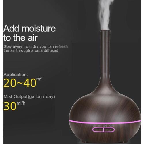 400ml 7 LED Color Aroma Essential Oil Diffuser Ultrasonic Air Humidifier Smart Wifi Control Aromatherapy Home Office Use