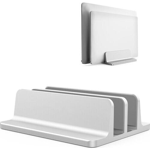 Vertical Laptop Tablet Stand Double Desktop Stand Holder with Adjustable Dock (Up to 17.3 Inch)