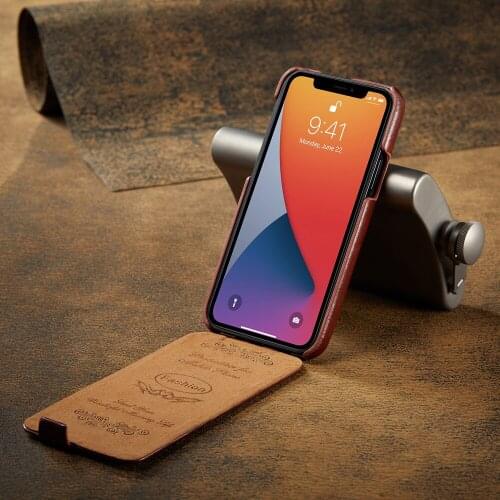 Flip vertical Case For iPhone 12 Pro Max /12 mini/12 Pro /12 11 vintage Luxury Leather business full Cover
