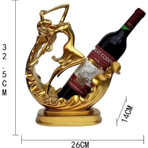 Beauty of fortune vintage home decor Wine rack ornaments Porch craft TV cabinet room ornament European style drawing room
