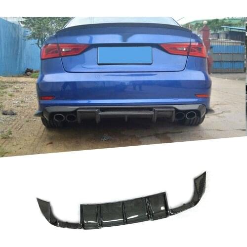 Carbon Fiber Rear Lip Diffuser for Audi A3 Sline S3 Sedan 4 door Not A3 Standard 2014 2015 2016 Car Styling FRP