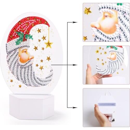 ZOOYA DIY Diamond Painting Led Light Lamp Special Shaped Christmas Diamond Mosaic Cross Stitch Embroidery Diamond Art Home Gift