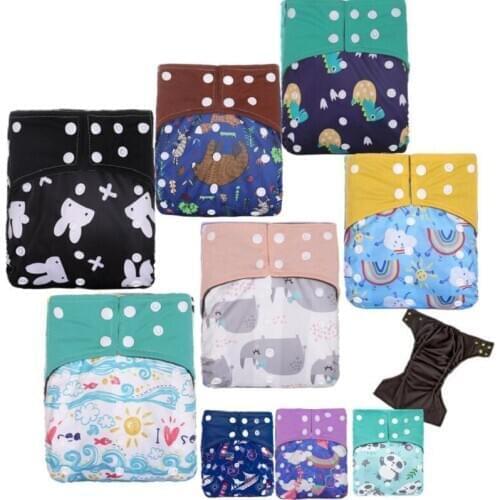 1PC Reusable Bamboo Charcoal Cloth Diaper Waterproof One Size Eco-friendly Diaper cover Pocket Diaper Charcoal Nappy Dropship