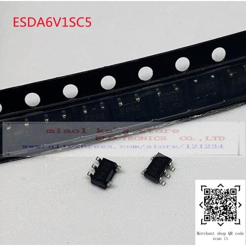 [ 10pcs/1lot ]100%New original: ESDA6V1SC5 EC61 - TVS DIODE 5.25V SOT23-5L/SC-74A/SOT-753