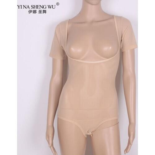 Short/Long Sleeve New Women Belly Dance Costume Transparent Mesh Belly Dance Top Lady Support Chest Top Dance Practice Clothing