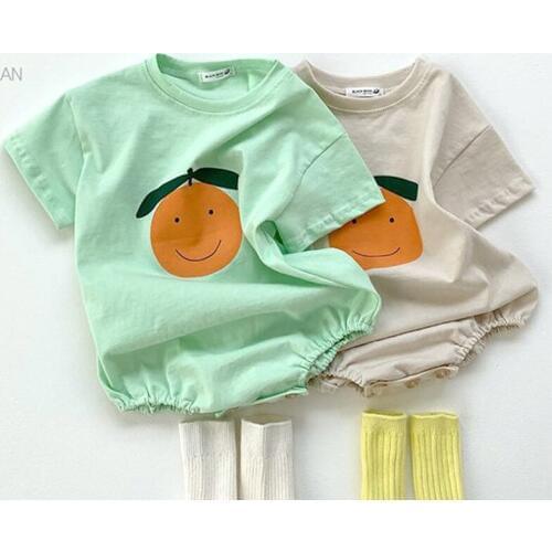 2020 Summer Baby Rompers Cartoon Fruit Print Short Sleeve Bodysuits Newborn Kids One-Pieces Toddler Boys Clothing Girls Bodysuit