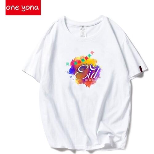 2021 Ramadan festival celebration Ramadan short-sleeved T-shirt female casual Muslim O-neck short-sleeved T-shirt top