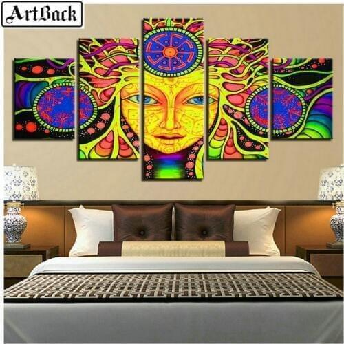 5 spelled diamond painting religious woman pictures skull diamond mosaic full square drill diamond embroidery set