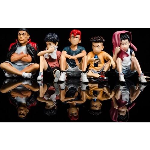 5pcs Japan Anime Slam Dunk PVC 8CM Action Figures Sakuragi Hanamichi Akagi Takenori Kaede Rukawa Doll Model Toys Figurine