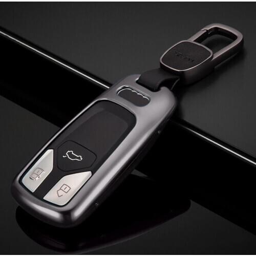 Kwaks Key Case for Audi 16-17 A4L Q7 TTS TT Aluminium Alloy Key Cover Shell Key Holder Car Accessories