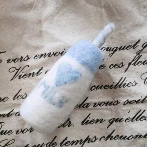 N7ME DIY Baby Wool Felt Milk Bottle+Cookies Decorations Newborn Photography Props Infant Photo Shooting Accessories