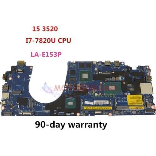 For Dell Precision 15 3520 Motherboard W/ I7-7820U CPU CDP81 LA-E153P VWH3D 0VWH3D CN-0VWH3D 90-day warranty