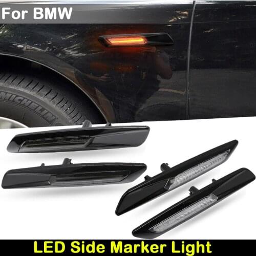 For BMW 1Series E82 E88 3Series E90 E91 E92 E93 5Series E60 E61 Car Black Chrome Finishes LED Side Marker Lamp Turn Signal Light