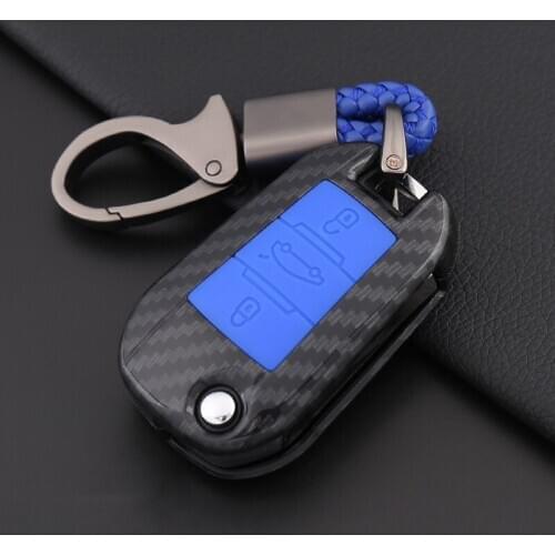 For Peugeot 301 308 308S 408 2008 3008 4008 5008 Car Styling Holder High quality Carbon fiber Silicone Car Key Case Full Cover