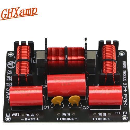 GHXAMP Dual Tweeter + Bass KTV Crossover Audio Board Three Independent 2 Way Divider KTV Box Speaker Filter 250W 1PCS