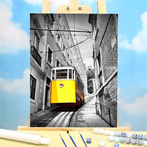 Photograph European Landscape Painting By Numbers Complete Kit Acrylic Paints 40*50 Picture By Numbers Photo Handiwork