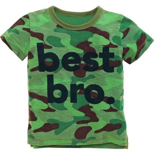 Little Maven New Summer Kids Clothing Short O-neck Army Green Camouflage Knitted Cute Cotton Quality Boys Casual Tshirt