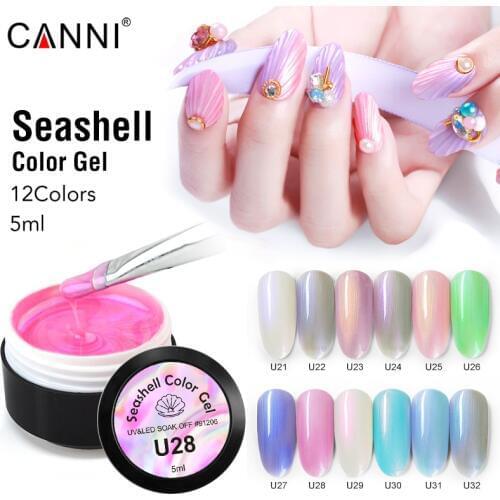 91206 CANNI Seashell Glitter Pearl Paint Gel Lacquer 12 Hot Sale Magic Colors Nail Art Professional Manicure UV LED Gel Varnish