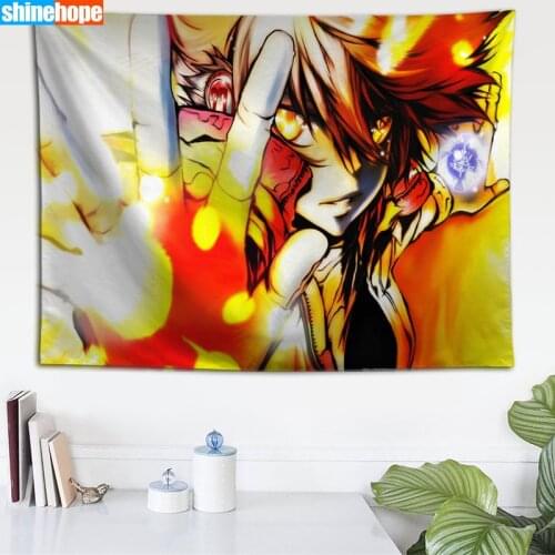 Custom Katekyo Hitman Reborn tapestry wall hanging tapestry home decoration rectangle bedroom wall art tapestry 140X250cm