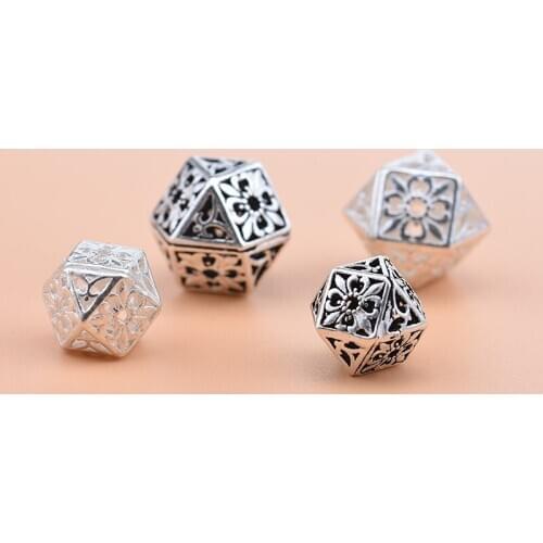 Faceted beads loose beads S925 sterling silver Thai silver cut corner beads handmade DIY beaded material bracelet accessories