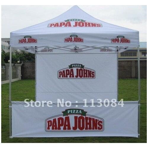 Customized Logo Printed 3 x3m (10 x 10ft) Strong Aluminum Pup Up Gazebo Tent Marquee Shelter Garden Beach Tent for Party Wedding