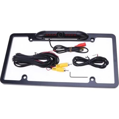 License Plate Frame Backup Camera Rear View Camera 170° Viewing Angle 8 Infrared LED Car License Plate Frame Mount Waterproof Hi